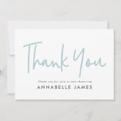 Invitation twin blue typographie moderne style merci (Devant)