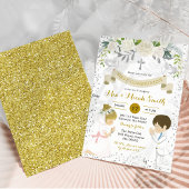 Invitation Twin Boy et Blonde Girl Kneeling Première communio