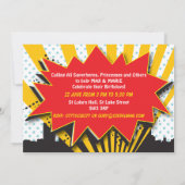 Invitation Twin Boy Girl Superhero Anniversaire (Dos)