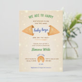 Invitation Twin Boys Baby shower Sprinkle Little Gentleman (Debout devant)