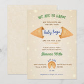 Invitation Twin Boys Baby shower Sprinkle Little Gentleman (Devant / Derrière)