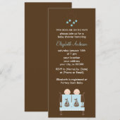 Invitation Twin Boys in Blue Crib Baby shower (Devant / Derrière)
