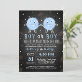 Invitation Twin Boys "Little Monsters" Baby shower d'Hallowee (Debout devant)