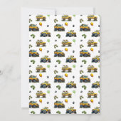 Invitation Twin Boys Safari Jungle Monster Camion Anniversair (Dos)