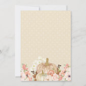 Invitation Twin Citrouille Baby shower mignon Automne Floral (Dos)