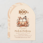 Invitation Twin Ghosts Dans Un Baby shower Citrouille Invitat (Devant / Derrière)