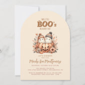 Invitation Twin Ghosts Dans Un Baby shower Citrouille Invitat (Devant)