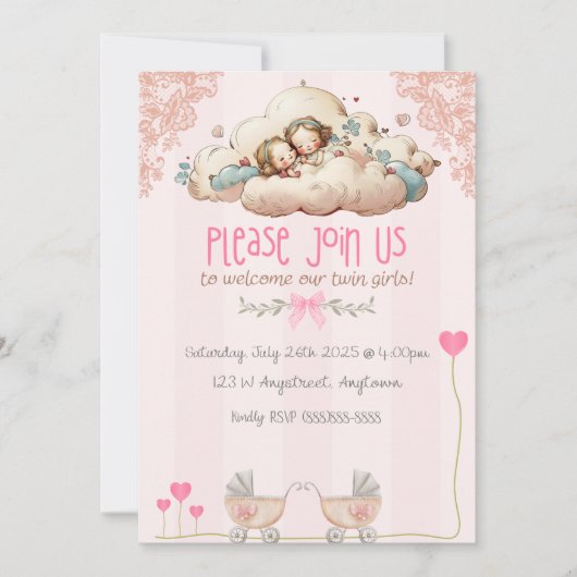Invitation Twin Girls (Devant)