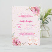 Invitation Twin Girls Agneaux roses (Debout devant)