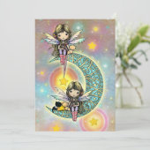 Invitation Twin Girls Anniversaire Fées d'invitation (Debout devant)