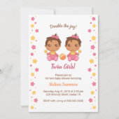 Invitation Twin Girls Baby shower 2 (Devant)