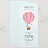 Invitation Twin Girls in a Balloon Baby shower (Devant / Derrière)