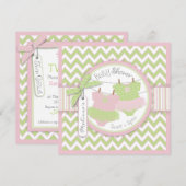 Invitation Twin Girls Tutus Chevron Baby shower d'impression (Devant / Derrière)