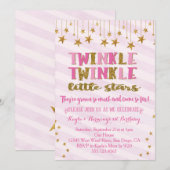Invitation Twin Girls Twinkle Twinkle Little Star (Devant / Derrière)