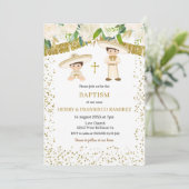 Invitation Twin Gold Charro Boy Baptism Fiesta (Debout devant)