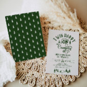 Invitation Twin Happy campers Boy forest 1er anniversaire