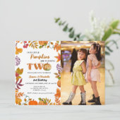 Invitation Twin Little Citrouille est à deux ans du 2ème anni (Debout devant)