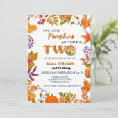 Invitation Twin Little Citrouille est à deux ans du 2ème anni (Debout devant)