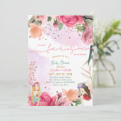 Invitation Twin Little Fairy Baby Girl Douche (Debout devant)