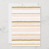 Invitation Twin Pink Gold Parties scintillant Simple bébé fil (Dos)