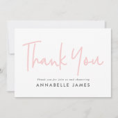 Invitation twin rose fille typographie moderne style merci (Devant)