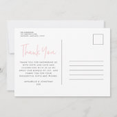 Invitation twin rose fille typographie moderne style merci (Dos)