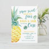 Invitation TWIN Super Sweet Pineappy Premier anniversaire (Debout devant)
