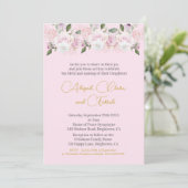 Invitation Twin Triplet Girl Baby Naming (Debout devant)