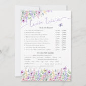 Invitation Twin Trivia Fleur sauvage Butterfly Garden Jeu (Devant)