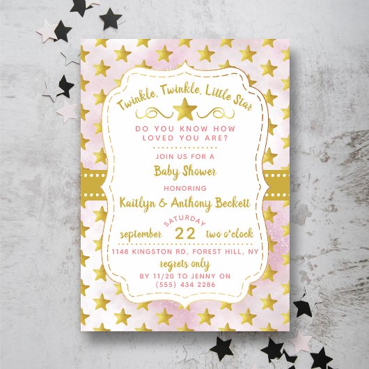 Invitation Twink, Twinkle Little Star Baby shower