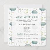 Invitation Twinke Twinkle Star Genre Révéler bébé douche (Dos)