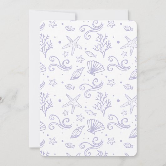 Invitation Twinkle Iridescente Ocean Mermaid White (Dos)