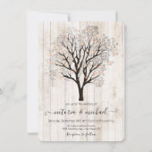 Invitation Twinkle Lights Tree avec Mariage en bois rustique (Devant)