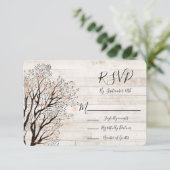 Invitation Twinkle Lights Tree Rustic Wood Wedding RSVP (Debout devant)