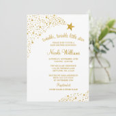 Invitation Twinkle Little Shooting Star Faux Gold Baby shower (Debout devant)
