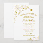 Invitation Twinkle Little Shooting Star Faux Gold Baby shower (Devant / Derrière)