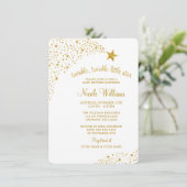 Invitation Twinkle Little Shooting Star Faux Gold Baby shower (Debout devant)