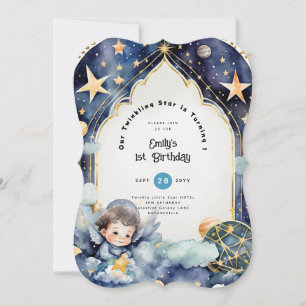 Invitation Twinkle Little Star 1er anniversaire, BABY SHOWER 