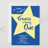 Invitation Twinkle Little Star 1er anniversaire de mignonnes  (Devant)