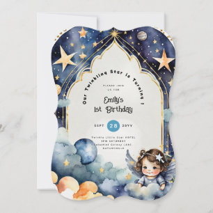 Invitation Twinkle Little Star 1er anniversaire, fille BABY S