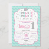 Invitation Twinkle Little Star 1er Anniversaire Princesse (Devant)