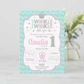 Invitation Twinkle Little Star 1er Anniversaire Princesse (Debout devant)