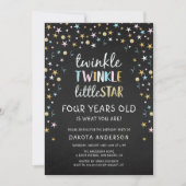 Invitation Twinkle Little Star 4 Ans Est Ce Que Vous Êtes! (Devant)