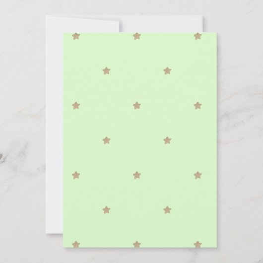 Invitation Twinkle Little Star, Baby Bear Baby shower vert (Dos)