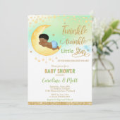 Invitation Twinkle Little Star Baby Douche Africain Américain (Debout devant)