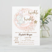 Invitation Twinkle Little Star, Baby shower bébé ours (Debout devant)