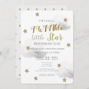 Invitation TWINkle Little Star Baby shower de révélation de g