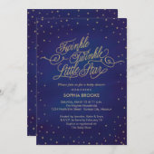 Invitation Twinkle Little Star Baby shower enchanté (Devant / Derrière)