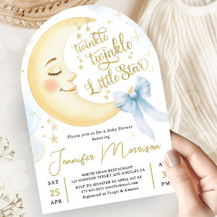 Invitation Twinkle Little Star Baby Shower Garçon Arc Bleu Ru