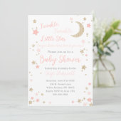 Invitation Twinkle Little Star Baby shower Girl (Debout devant)